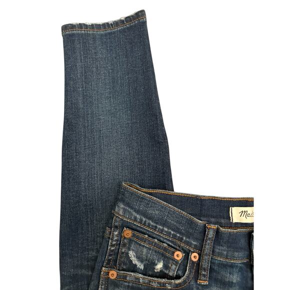 Madewell 9” Distressed & Patched High Riser Skinny Skinny 26 - Picture 5 of 9